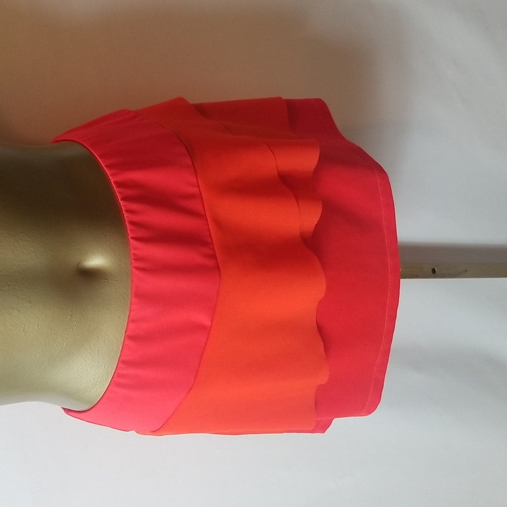 Deep Orange Tail mesh layered tennis or golf skort